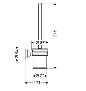 Туалетный ершик подвесной Hansgrohe AddStoris 42035250 золото